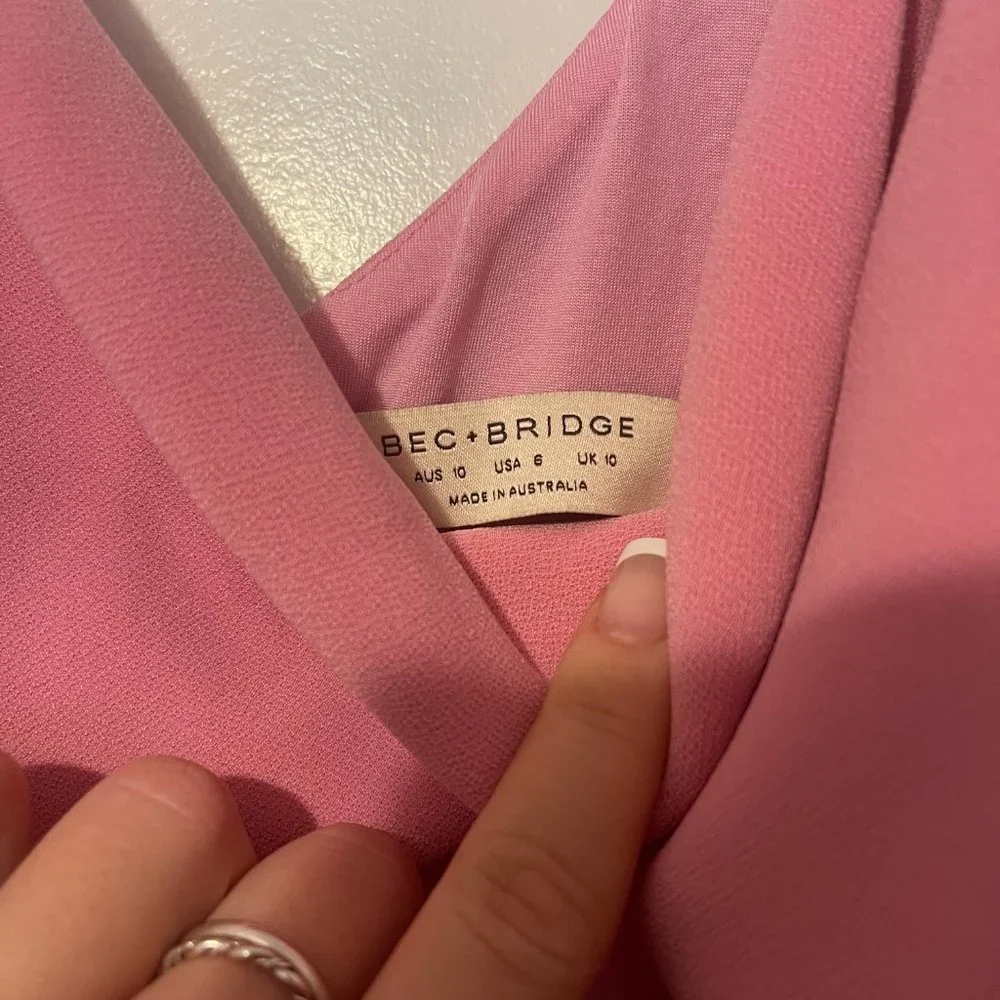 Bec & Bridge Joelle Midi Dress Pink - Size : US 6 - Picture 9 of 9